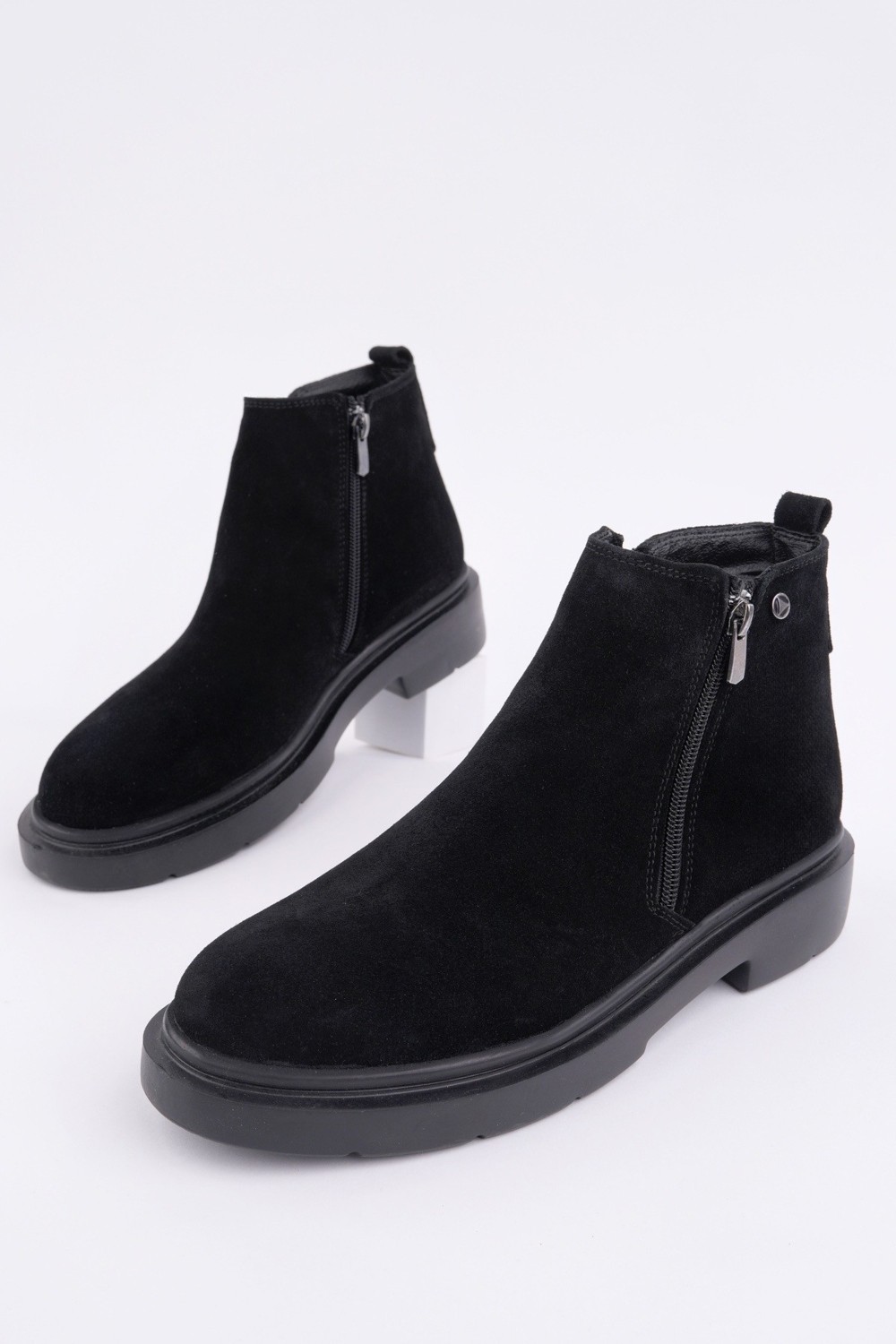 Muggo Astra Hakiki Deri Çift Fermuarlı Erkek Casual Kışlık Bot