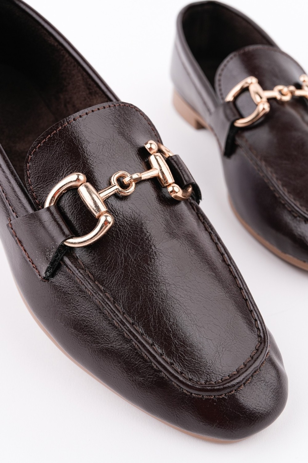 Muggo Stride Metal Tokalı Kadın Günlük Loafer Ayakkabı görsel 2