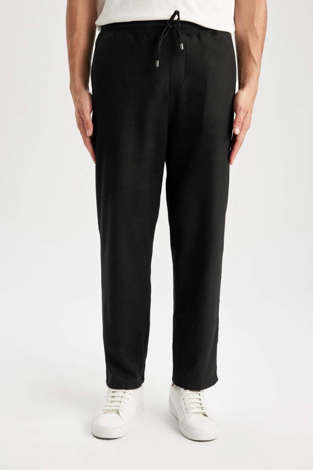 DeFacto Pantolon Relax Fit Beli Bağcıklı Cepli Basic Düz Düz Paça B7336AX23WN görsel 6
