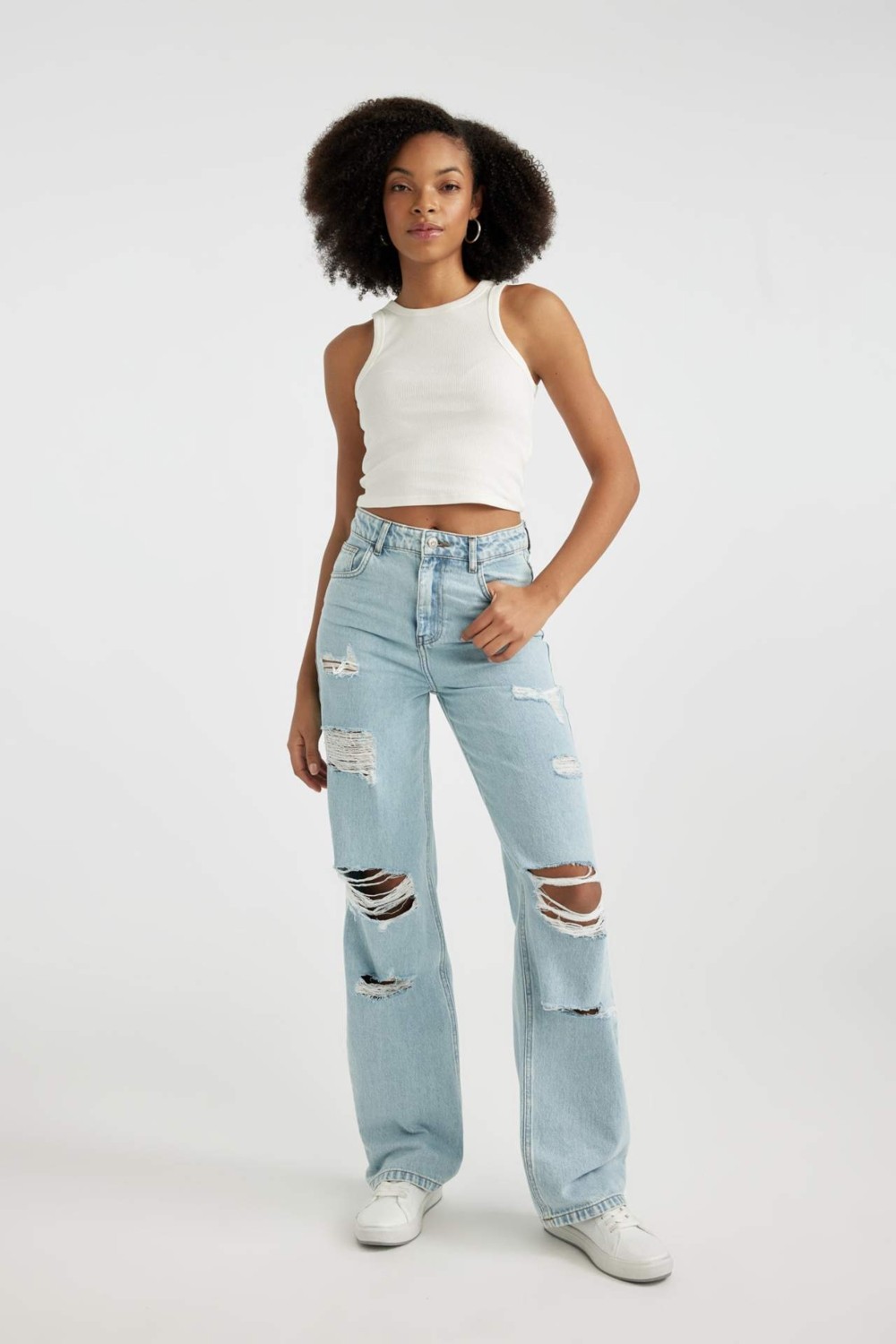 DeFacto Fitted Halter Yaka Fitilli Kaşkorse Basic Atlet U0357AZ24SM görsel 7