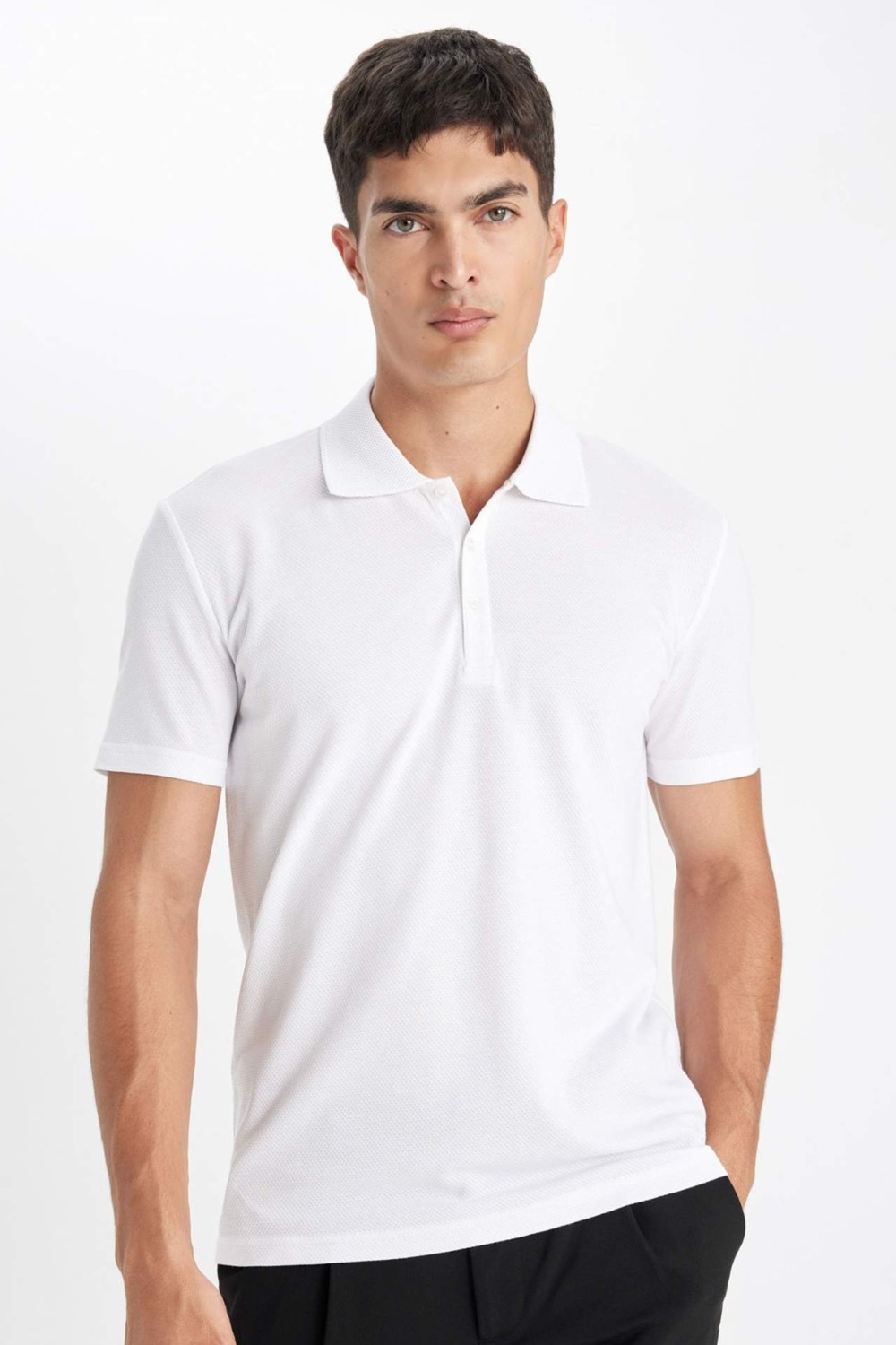 DeFacto Slim Fit Polo Yaka Kısa Kollu Pamuklu Modal Karışımlı Basic Tişört M6609AZ24SP görsel 7