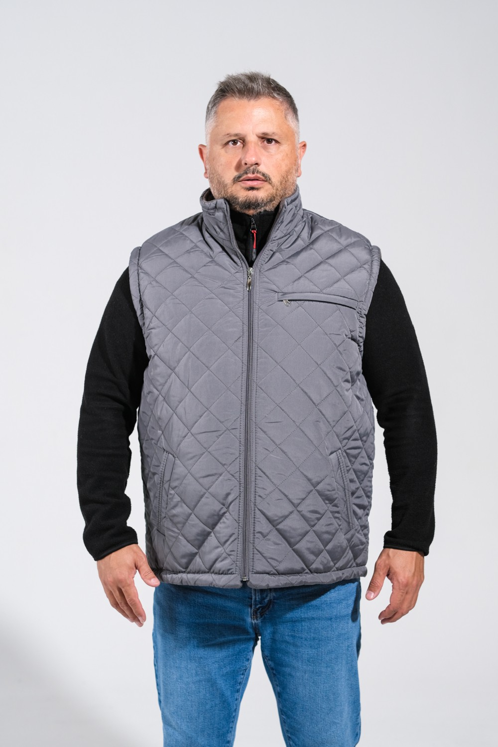 Derin Mavi Süper Battal Kapitone Yelek 7XL-8XL-9XL-10XL