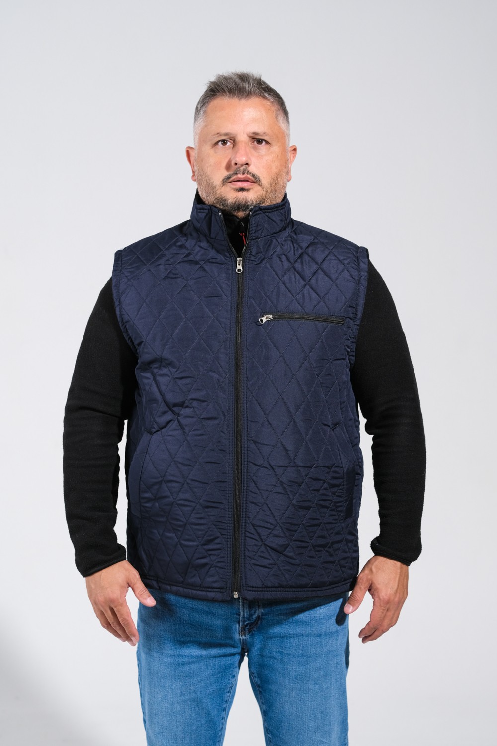 Derin Mavi Süper Battal Kapitone Yelek 7XL-8XL-9XL-10XL