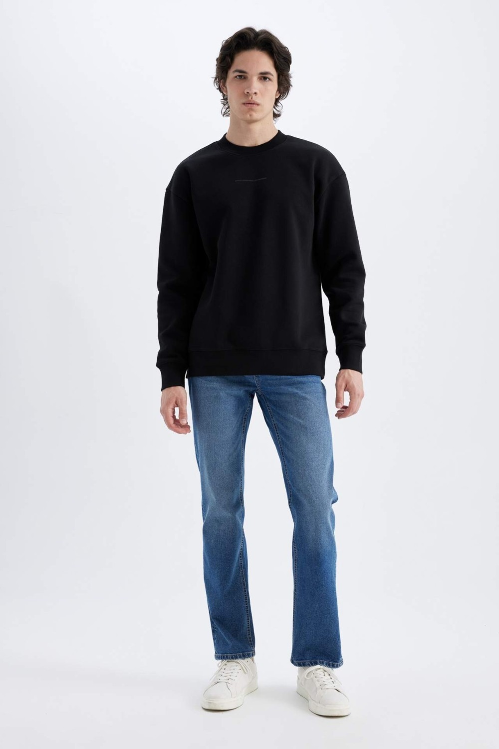 DeFacto Boxy Fit Bisiklet Yaka Baskılı Sweatshirt X8282AZ24AU görsel 8