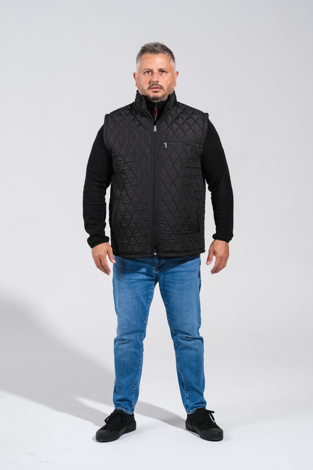 Derin Mavi Süper Battal Kapitone Yelek 7XL-8XL-9XL-10XL görsel 2