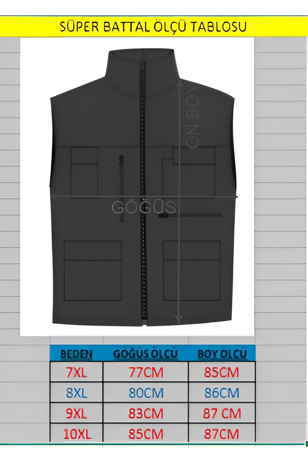 Derin Mavi Süper Battal Kapitone Yelek 7XL-8XL-9XL-10XL görsel 8
