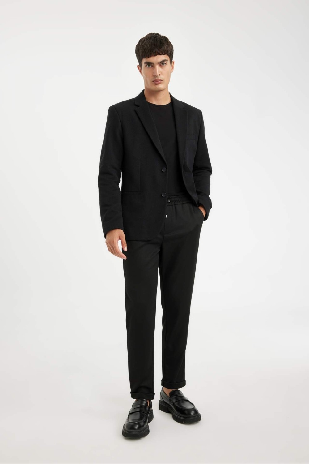DeFacto Slim Fit Dar Kesim Astarlı Düğmeli Blazer Ceket N0503AZ24AU görsel 7