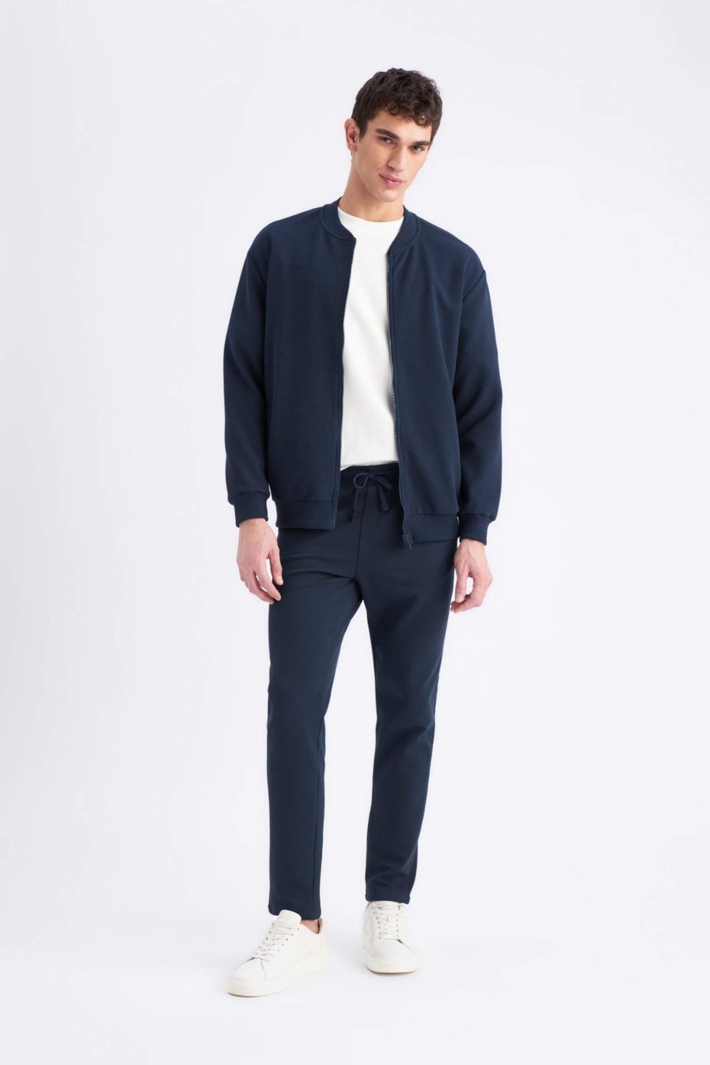 DeFacto Relax Fit Kolej Yaka Dokulu Bomber Hırka D7930AX25SP görsel 8
