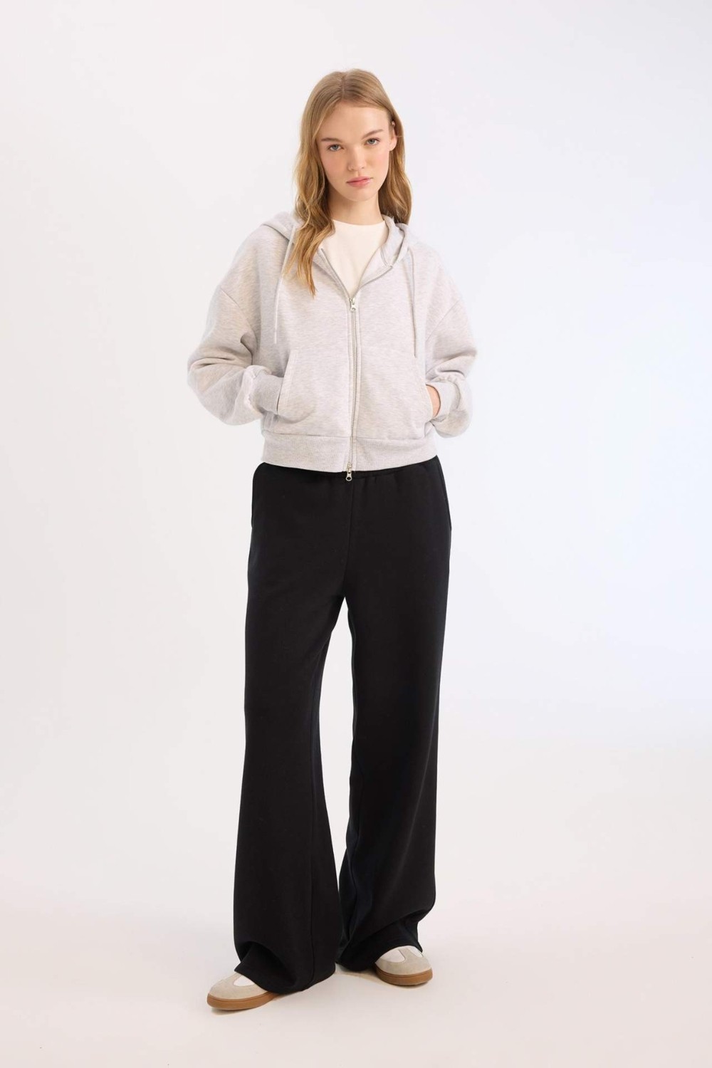 DeFacto Wide Leg Eşofman Altı Beli Lastikli Geniş Bol Paça B3345AX25SP görsel 7