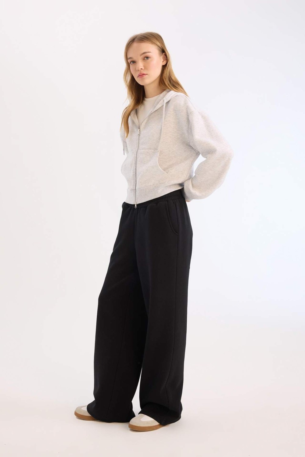 DeFacto Wide Leg Eşofman Altı Beli Lastikli Geniş Bol Paça B3345AX25SP görsel 8