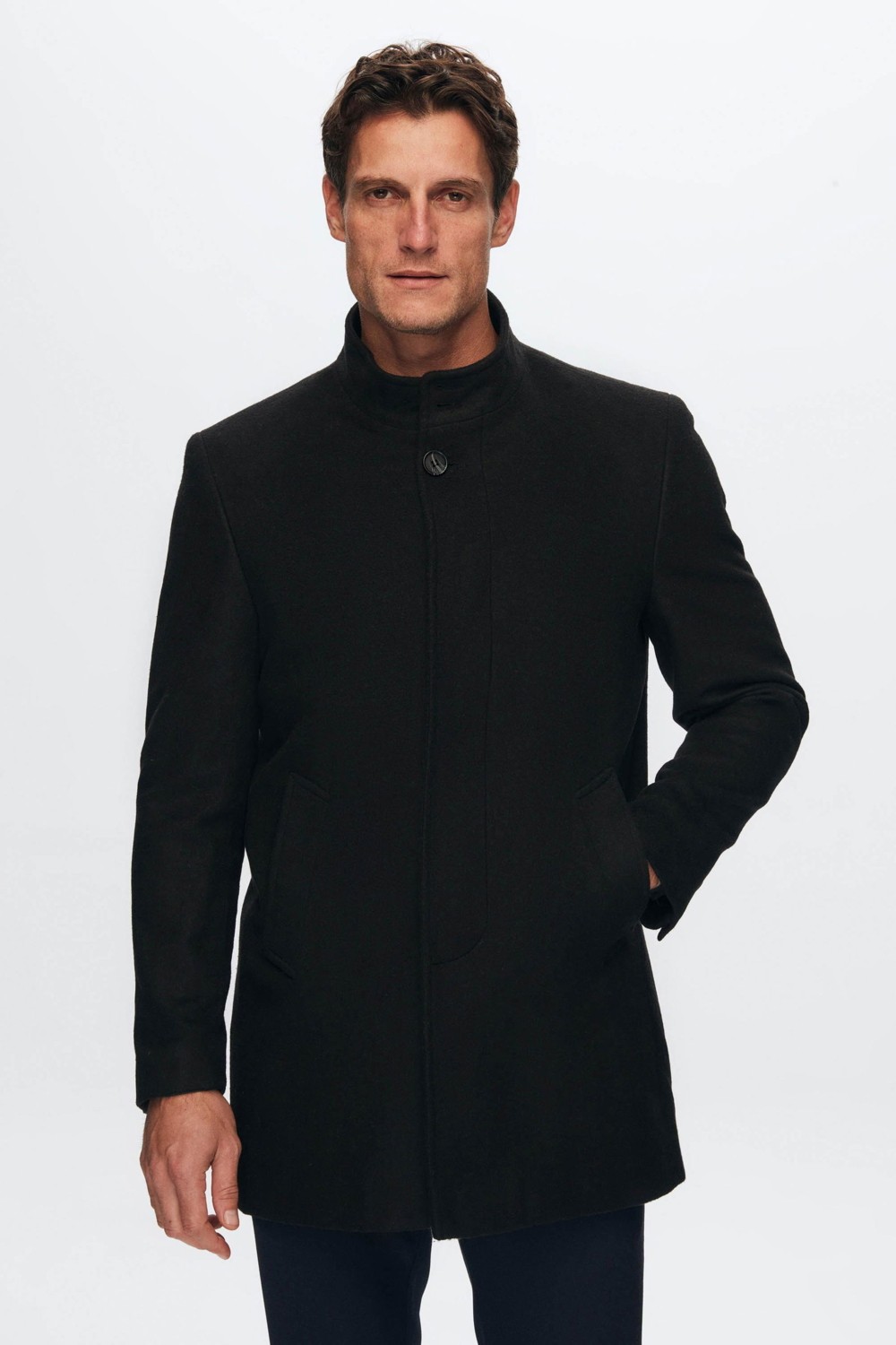 D'S Damat Regular Fit Antrasit Hakim Yaka Kaşe Kaban 5HF08ORT10002