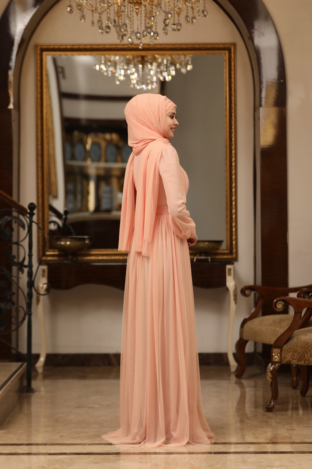 Fuval Moda Büyük Beden Tül Efsane Abiye görsel 3