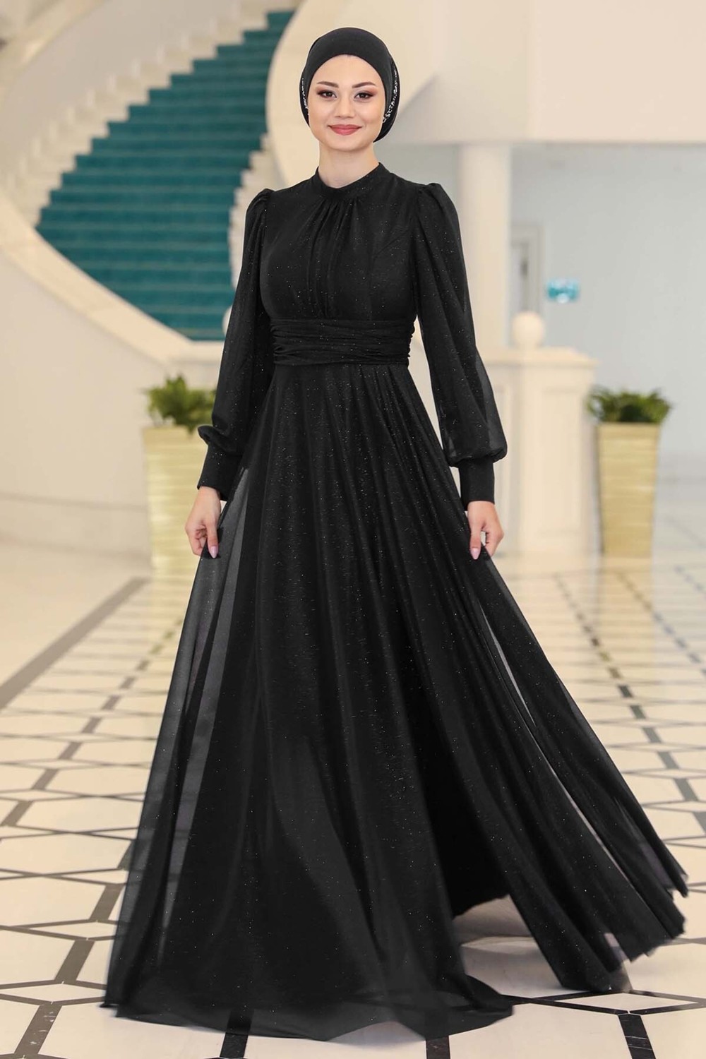Fuval Moda Şık Tasarım Tül Kübra Abiye görsel 2