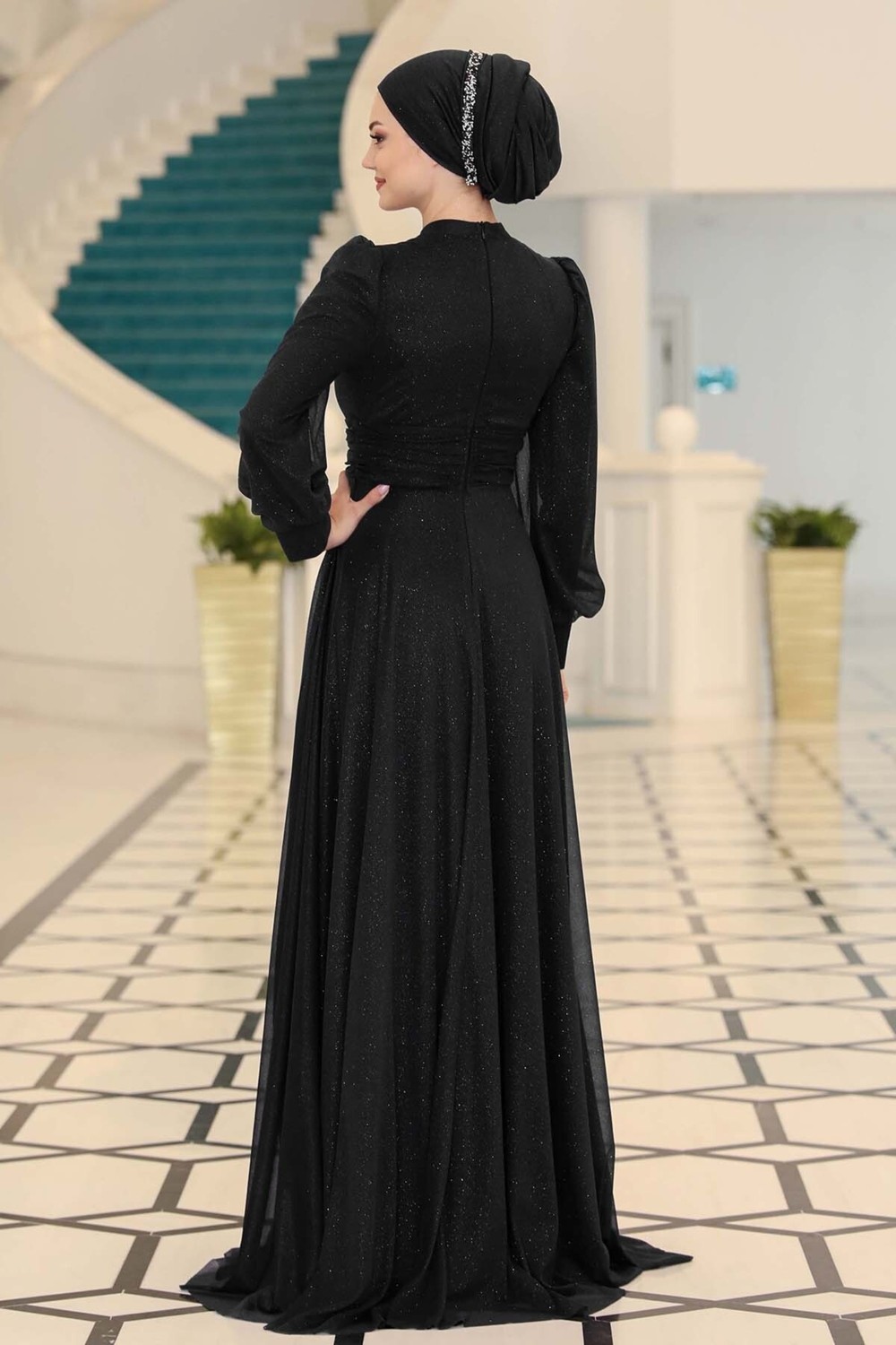 Fuval Moda Şık Tasarım Tül Kübra Abiye görsel 6