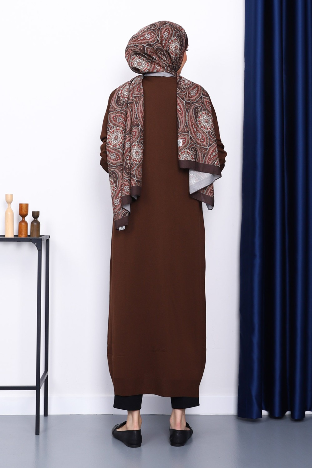İmaj Butik Bordo V Yaka Merserize Hırka görsel 8