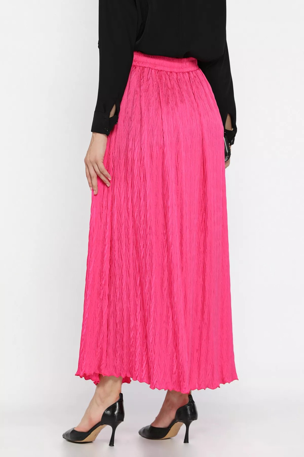 Julude Bel Lastikli Kendinden Desenli Tesettür Etek(S,m,l,xl Uyumludur) P-00018005 görsel 7