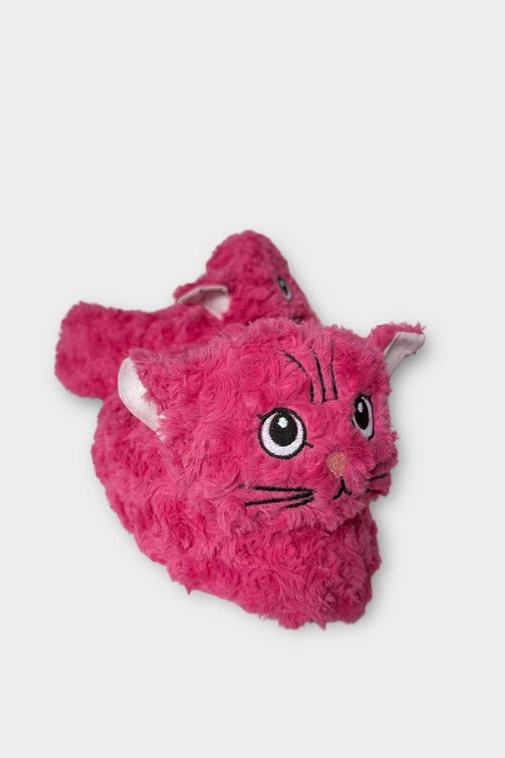 Liger Kadın Sevimli Kedi Figürlü Peluş Panduf Kırmızı görsel 8