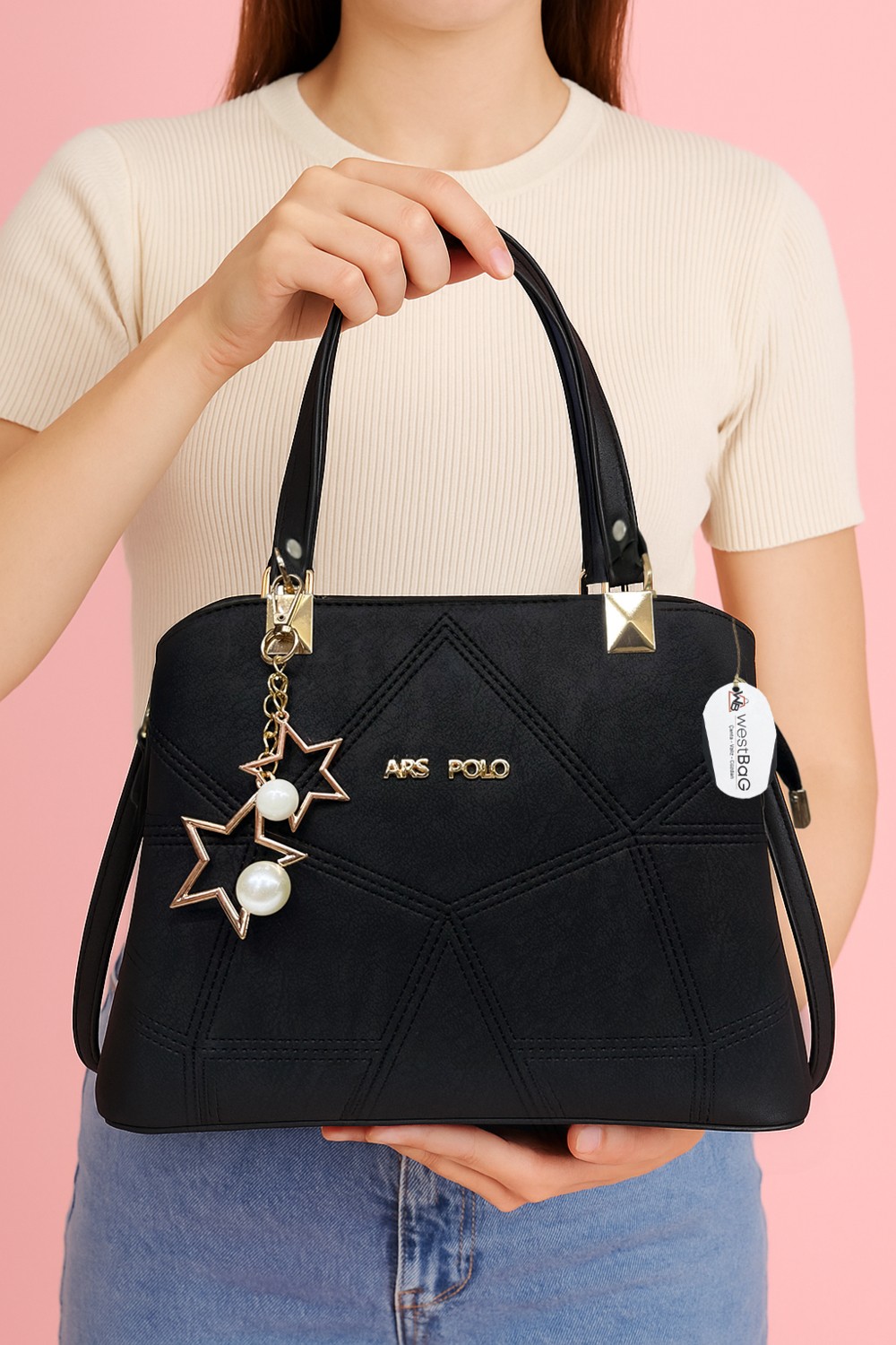 Westbag Kadın Butterfly El ve Omuz Çantası Kol Çantası Charm Detaylı görsel 2