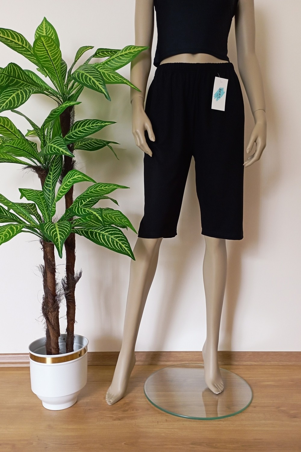 Bera Tekstil Unisex Kapri Siyah Düz Renk Yumuşak Dokulu Esnek Kumaş Model
