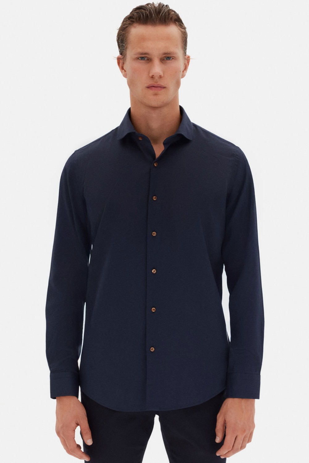 D'S Damat Slim Fit Antrasit Italyan Yaka Armürlü Uzun Kollu Kolay Ütülenebilir Nefes Alan Dört Mevsim Gömlek 2HF02ORT3185