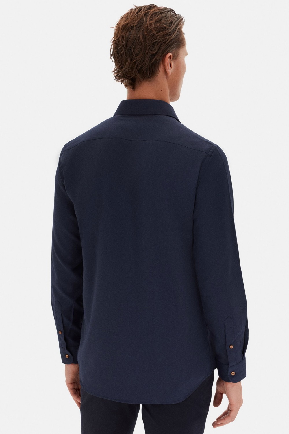 D'S Damat Slim Fit Antrasit Italyan Yaka Armürlü Uzun Kollu Kolay Ütülenebilir Nefes Alan Dört Mevsim Gömlek 2HF02ORT3185 görsel 4