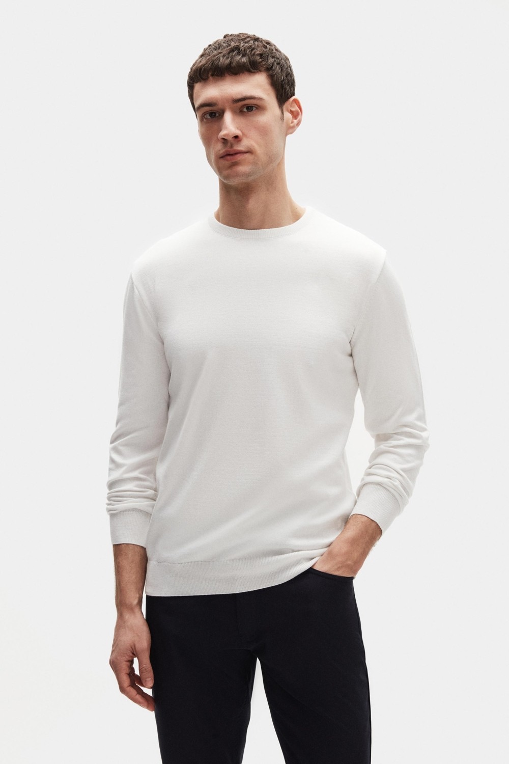 D'S Damat Ds Damat Regular Fit Koyu Mavi Tüylenme Yapmayan Bisiklet Yaka Triko Kazak 5HF06ORT12004