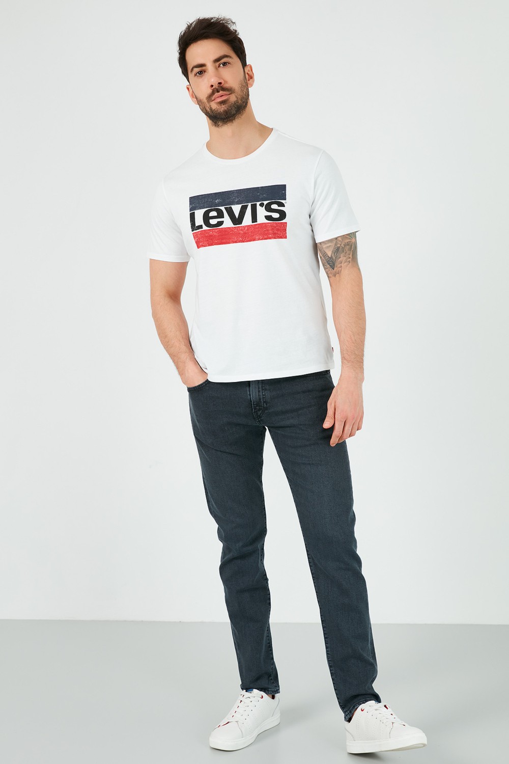 Levi's ® 512™ Slim Taper Erkek Jean Pantolon Regular Fit Denim Kumaş Richmond Blue Black görsel 4