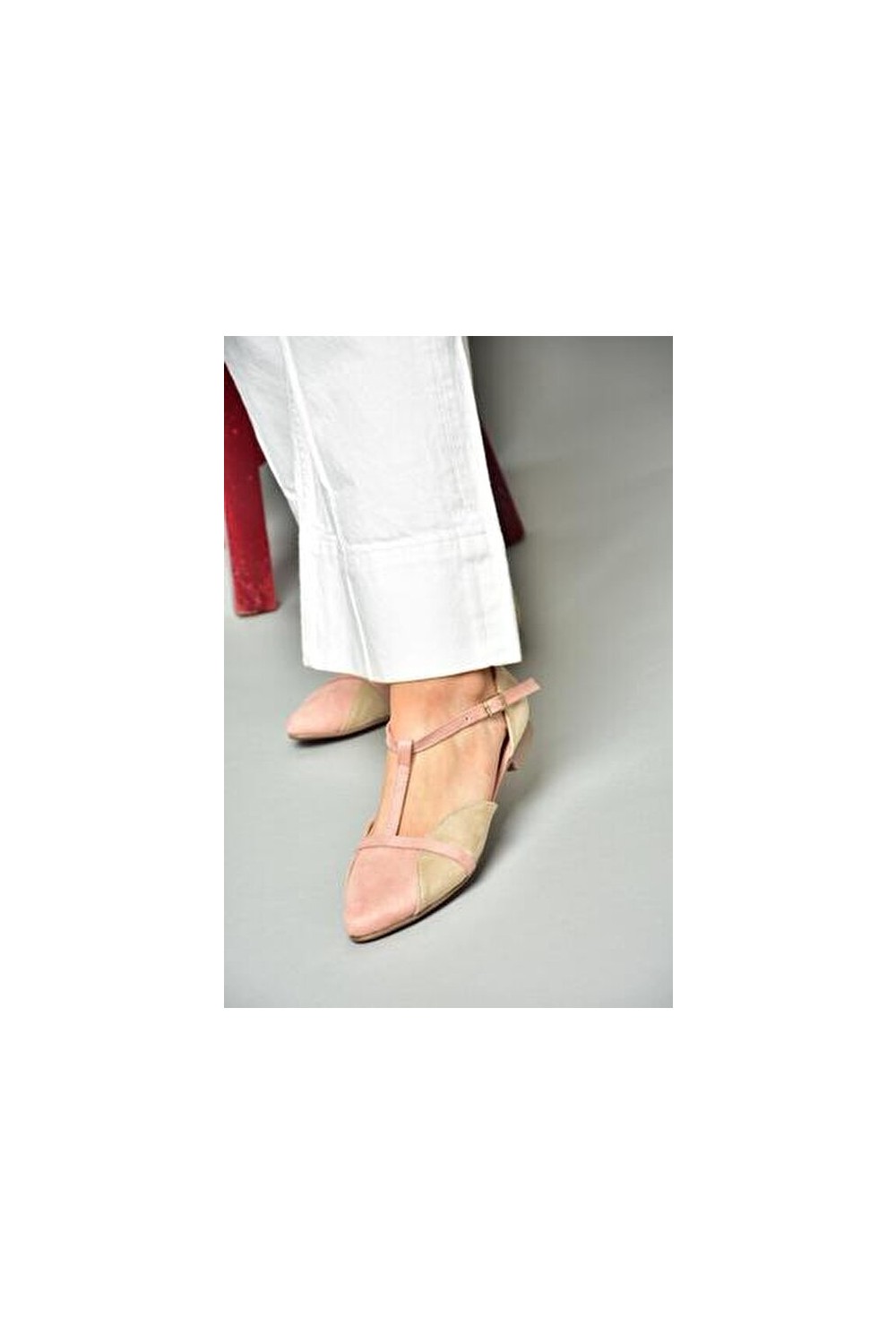 Fox Shoes Saks Mavi/Su Yeşili Kadın Babet B726881802 görsel 5