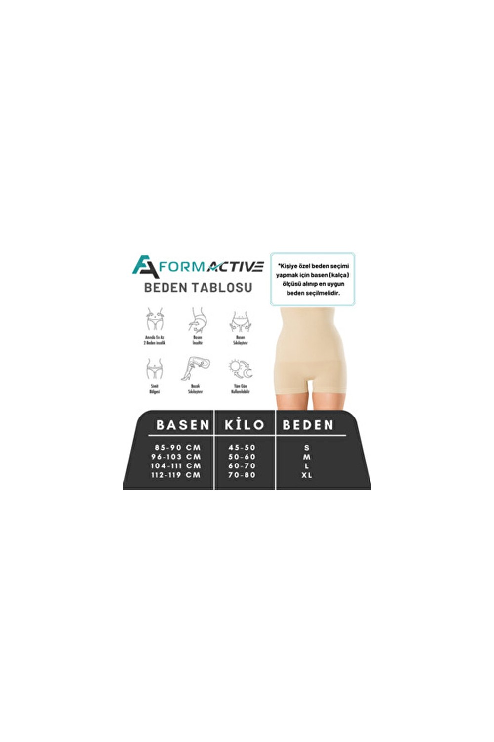 Formactive 1055 Kadın Mini Dikişsiz Boxer Korse Kalça ve Bel Sıkılaştırıcı - Yüksek Bel & Toparlayıcı İç Giyim Siyah M görsel 7