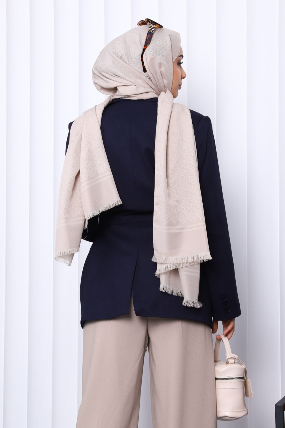 İmaj Butik Füme Kruvaze Yaka Düğmeli Blazer Ceket görsel 8
