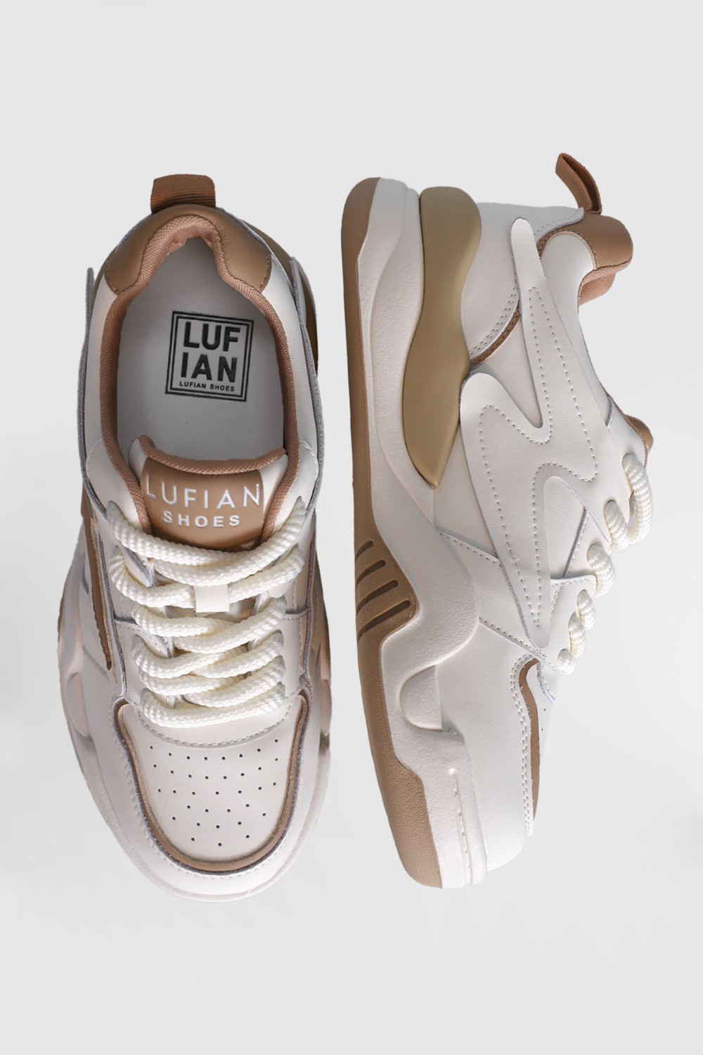 Lufian Maya Kadın Sneaker Ayakkabı Bej görsel 5