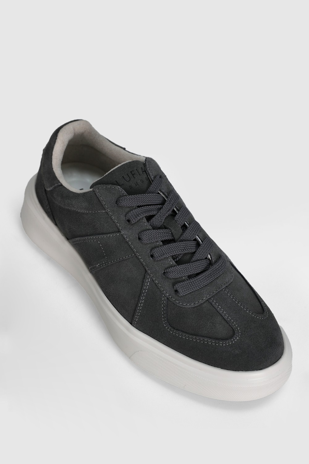 Lufian Jaques Erkek Deri Sneaker Ayakkabı Koyu Gri görsel 2