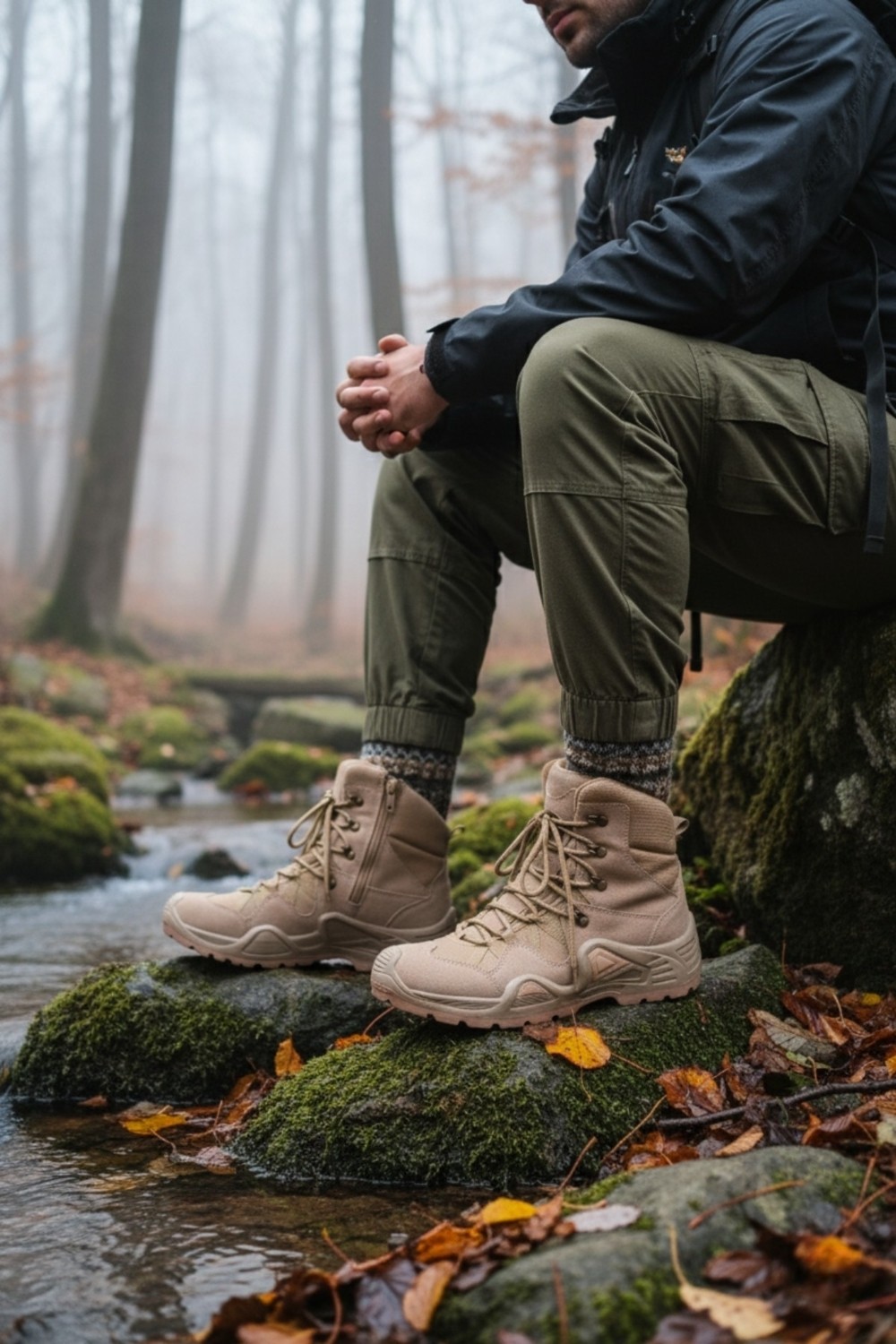 Muggo Ranger Tactical Askeri Fermuarlı ve Bağcıklı Postal Çöl Botu görsel 3
