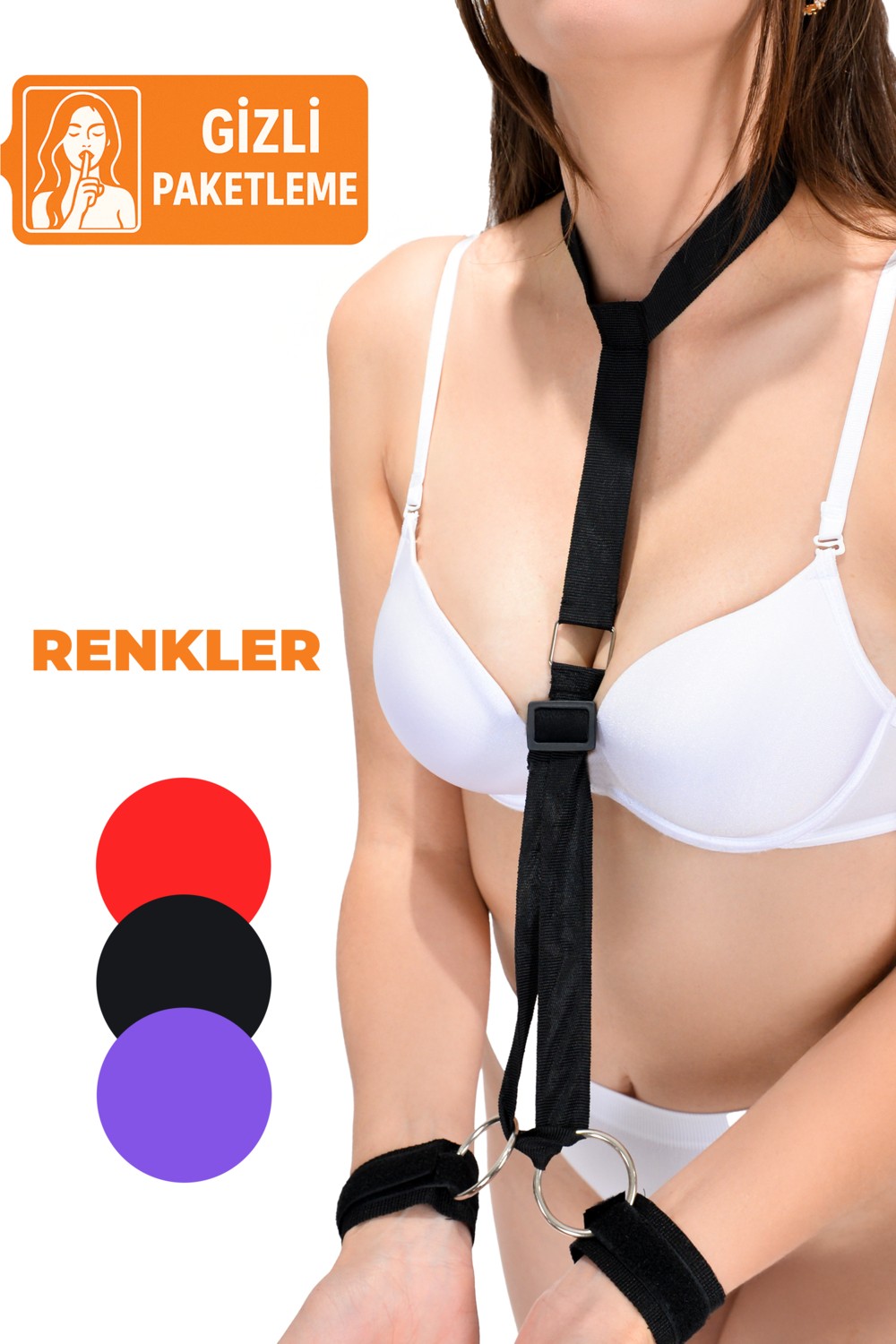 Sofya Passion Boyun Tasmalı Harness Fantazi Bdsm Kelepçe Set
