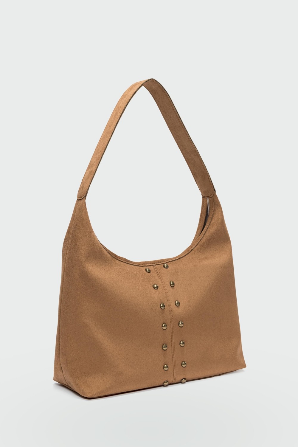Shule Bags Moka Troklu Süet Omuz Çantası Camel görsel 2