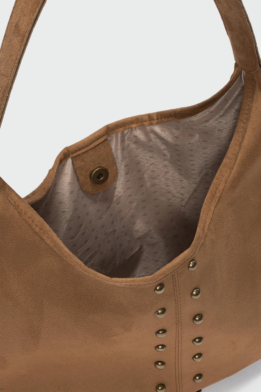 Shule Bags Moka Troklu Süet Omuz Çantası Camel görsel 3