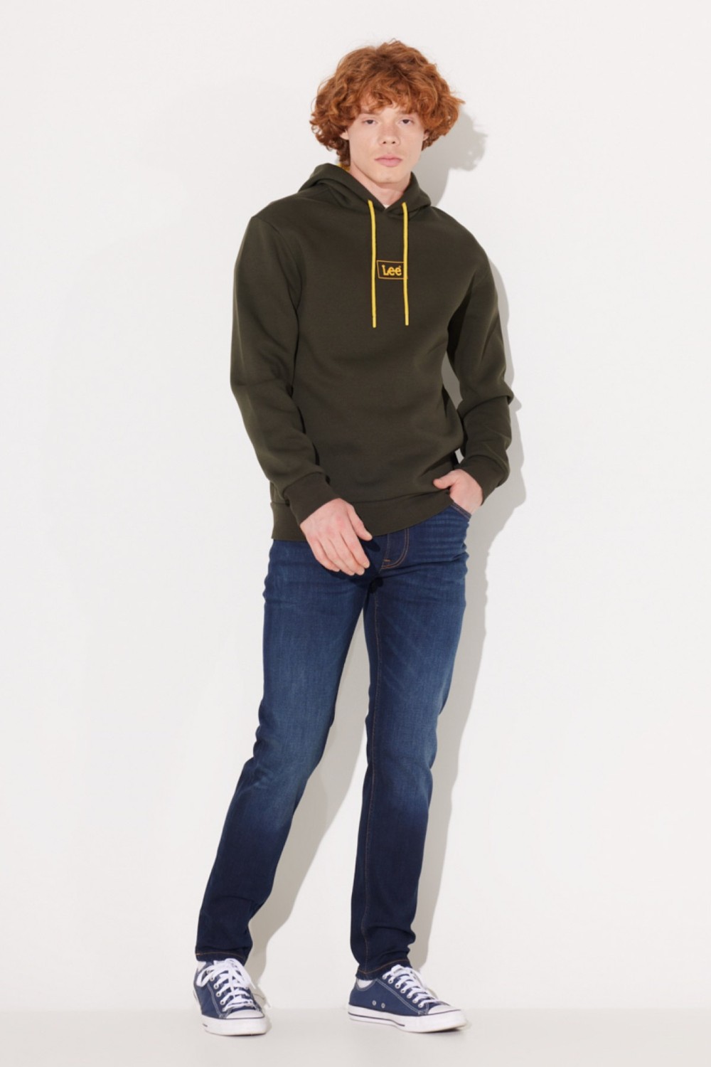 Lee Erkek Mid Logo Hoodie Sweatshirt L212302990 görsel 8