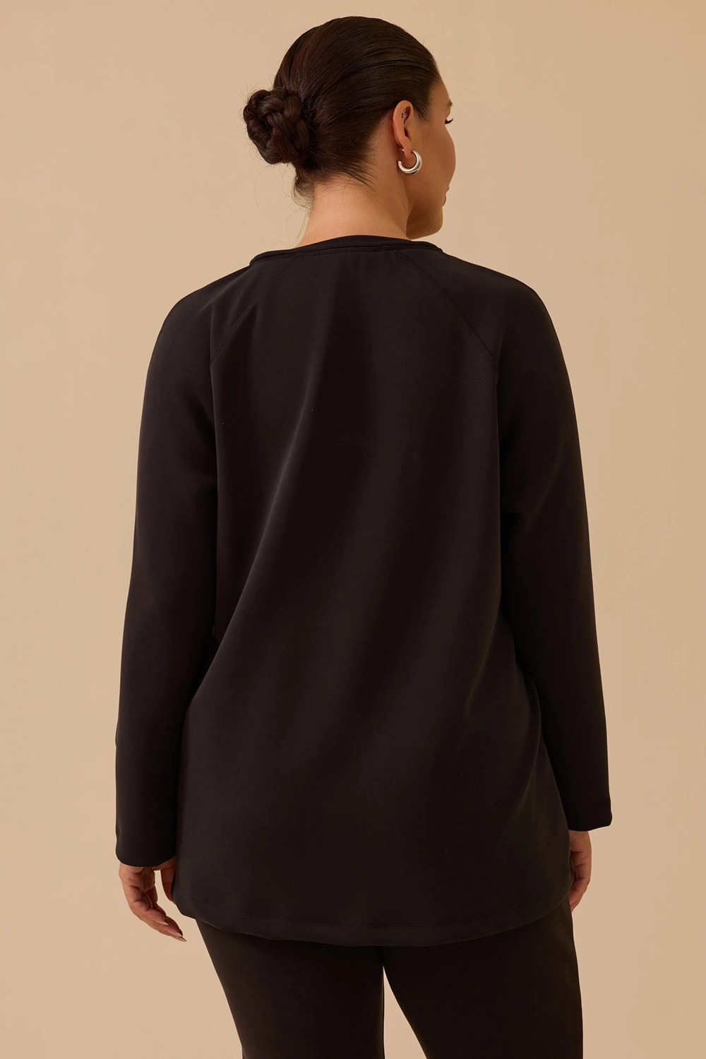 Galaxi Kadın Büyük Beden Bağcıklı Basic Sweatshirt 4002 Siyah görsel 8