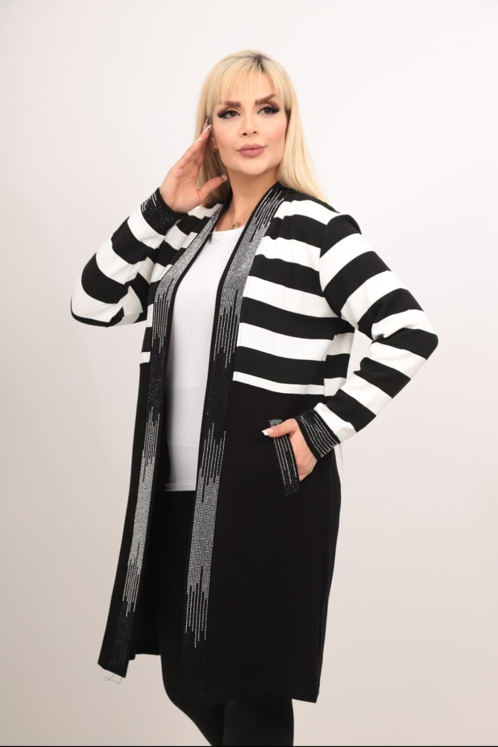 Ymn collection Taşlı Kap Hırka Büyük Beden
