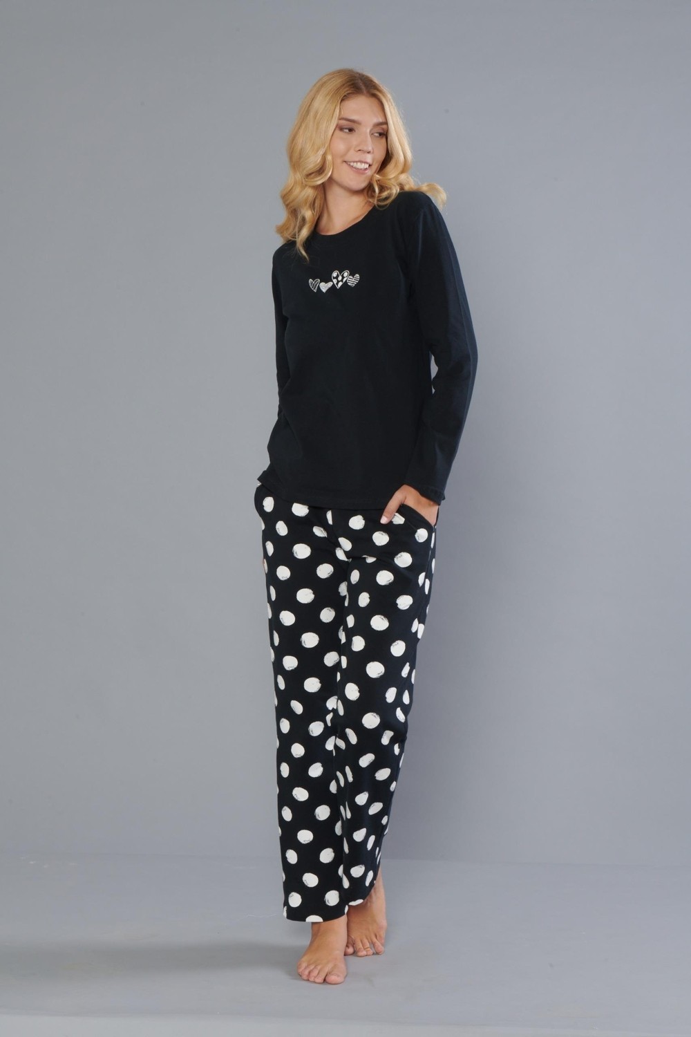 Dowry Kadın %100 Pamuk Uzun Kollu Pijama Takımı 09-271 görsel 3
