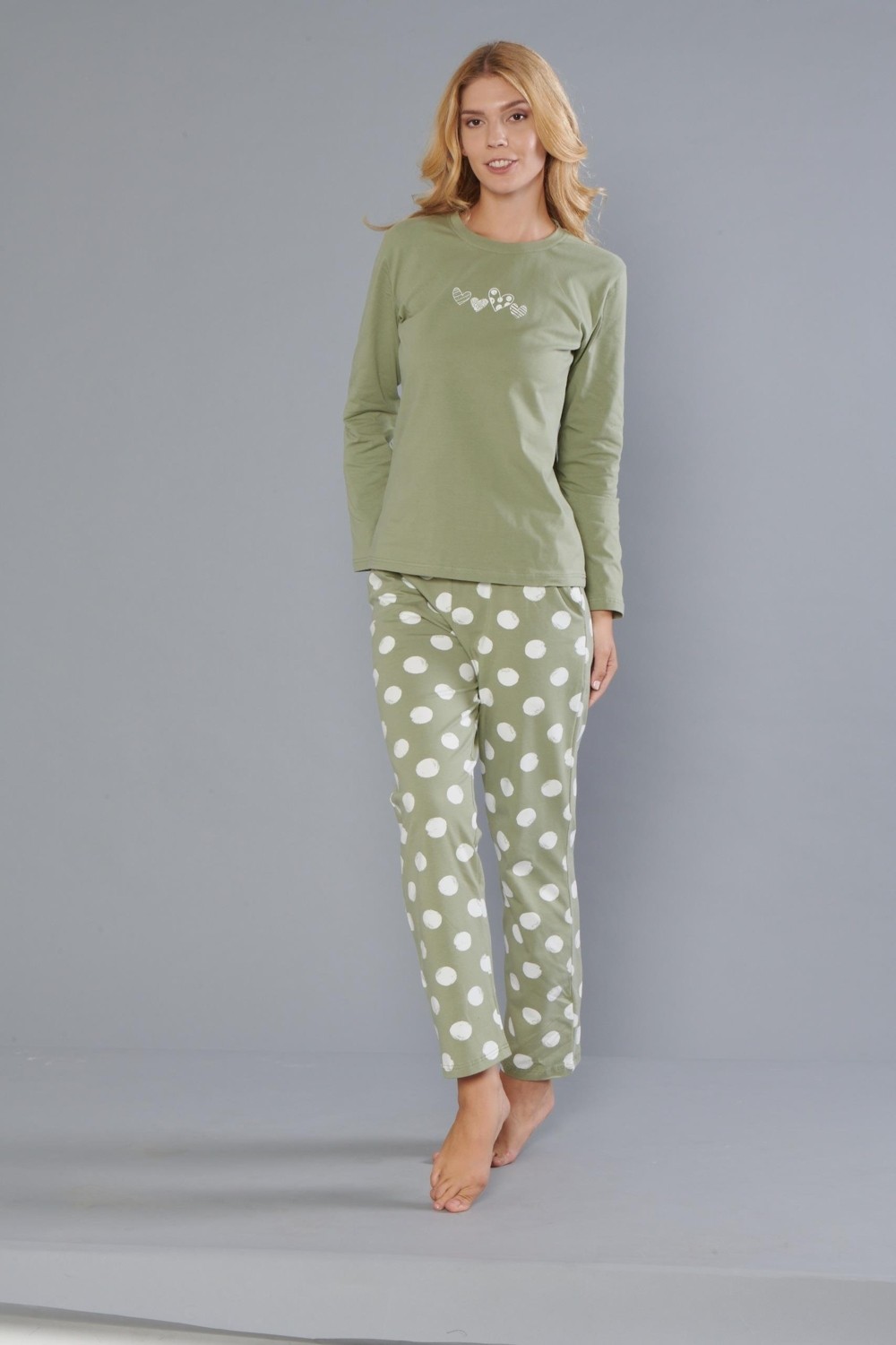 Dowry Kadın %100 Pamuk Uzun Kollu Pijama Takımı 09-271 görsel 7