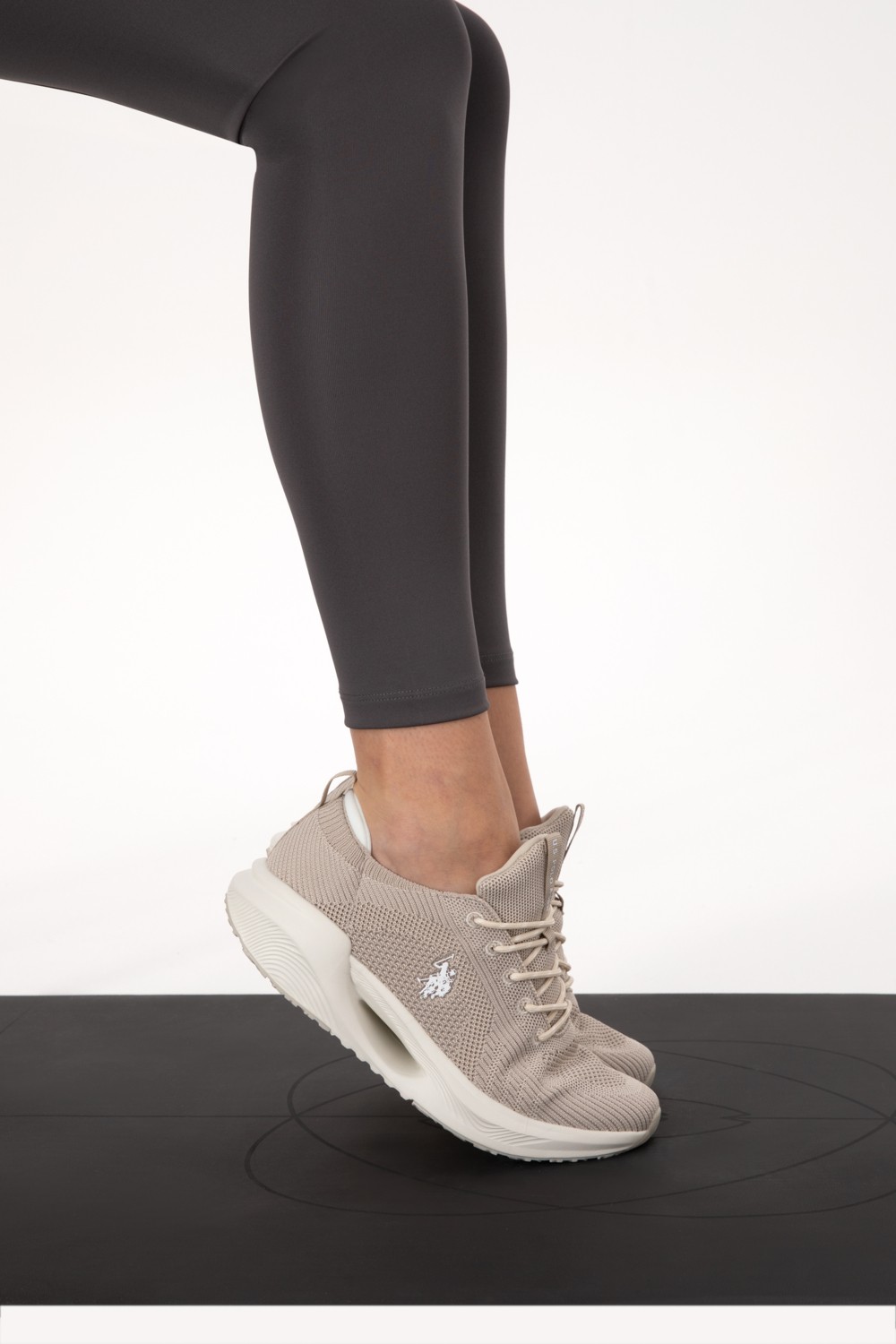 U.S. Polo Assn. Kadın Saks Mavisi Yüksek Bel Spor Tayt 50312978-VR045 görsel 7