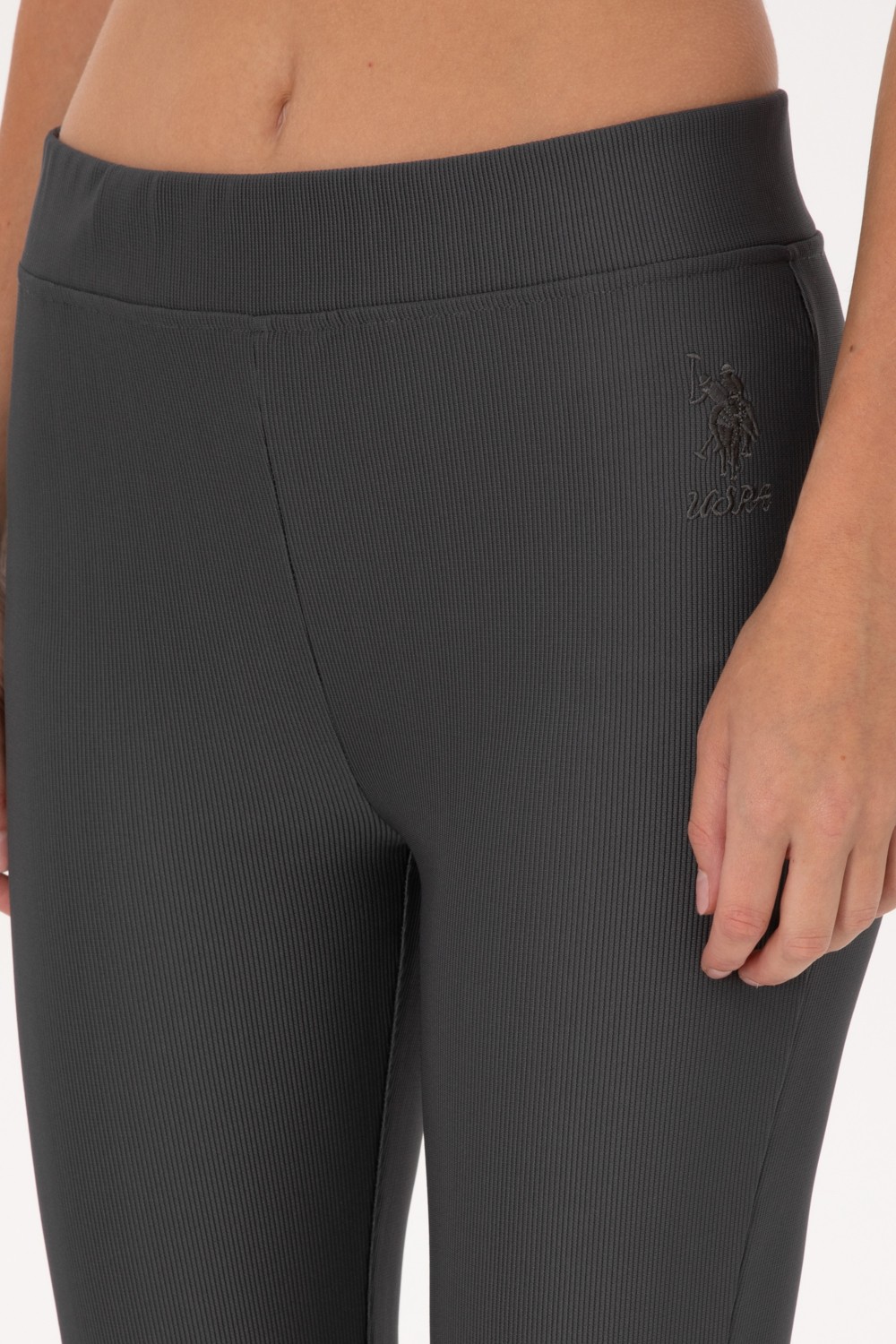 U.S. Polo Assn. Kadın Siyah İspanyol Paça Tayt 50297274-VR046 görsel 5