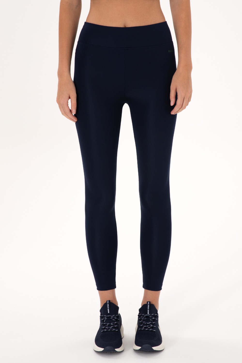 U.S. Polo Assn. Kadın Saks Mavisi Yüksek Bel Spor Tayt 50312978-VR045