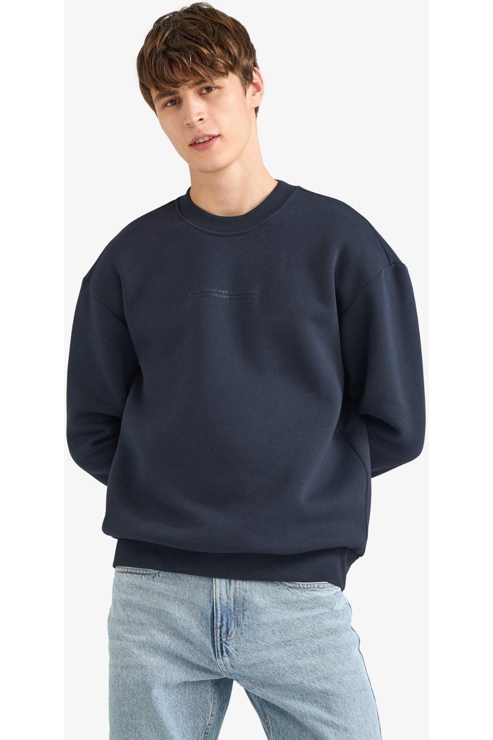 DeFacto Boxy Fit Bisiklet Yaka İçi Yumuşak Tüylü Baskılı Sweatshirt X8282AZ25AU görsel 5