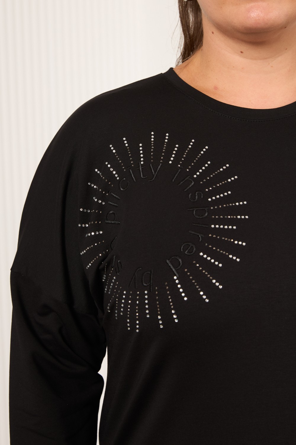 Rmg Büyük Beden Taş Baskılı Yazılı Sweatshirt görsel 3