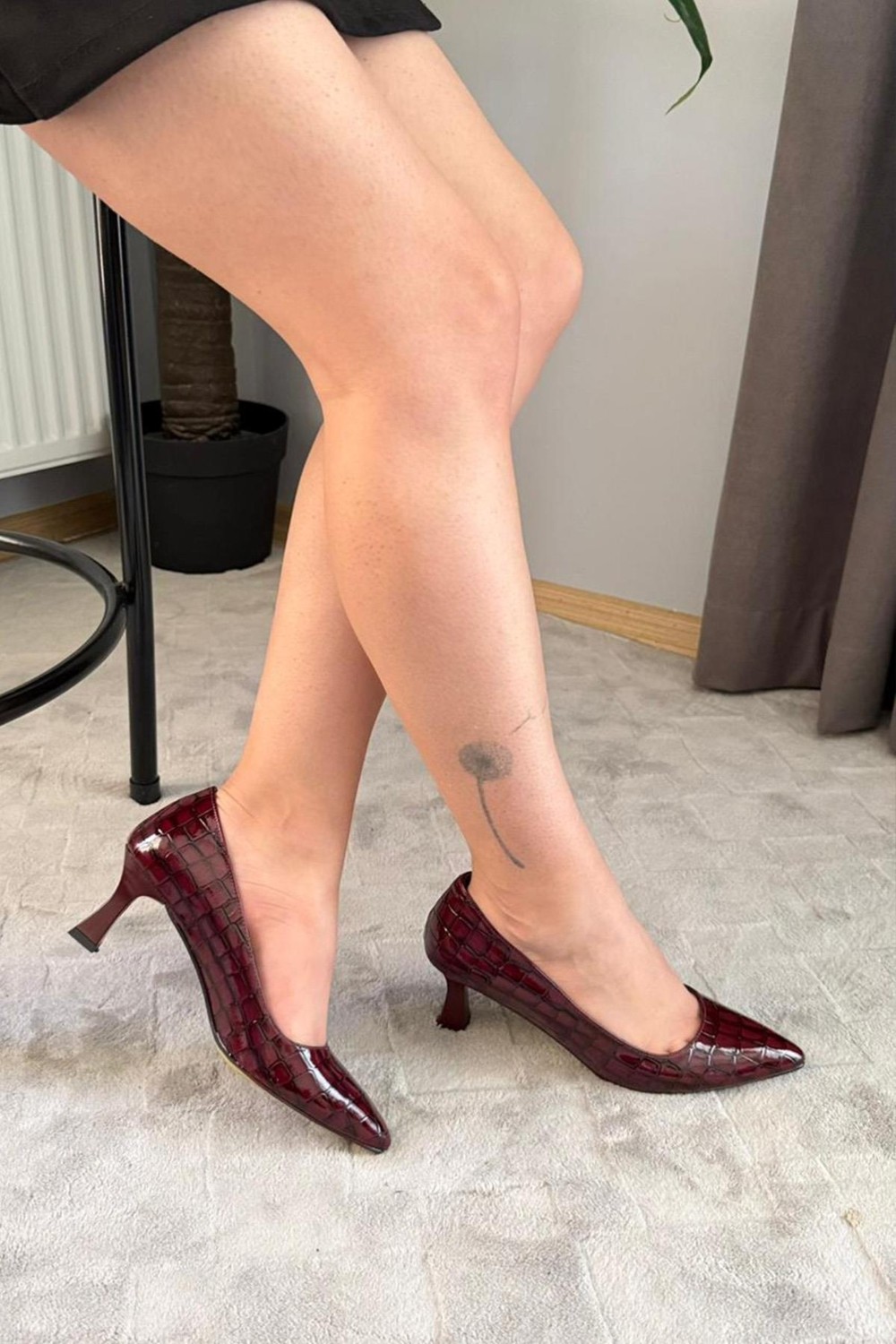 Preshley Kadın Sity Bej Rugan 6 cm Ince Topuklu Stiletto görsel 4