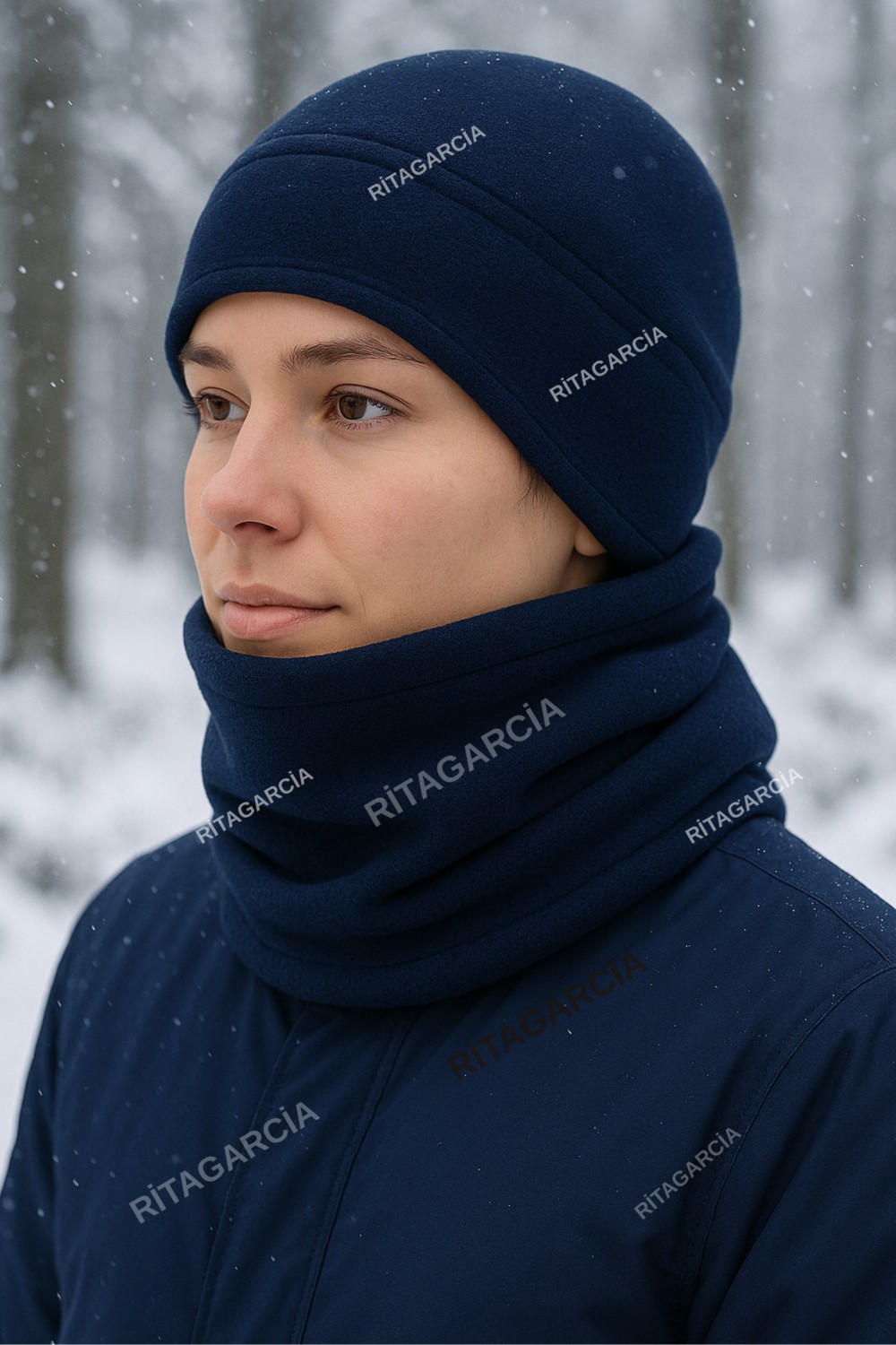 Elif İç Giyim Elif Polar Bere Boyunluk 2.li Set Haki Renk Erkek Kullanıma Uygun Standart Beden görsel 5