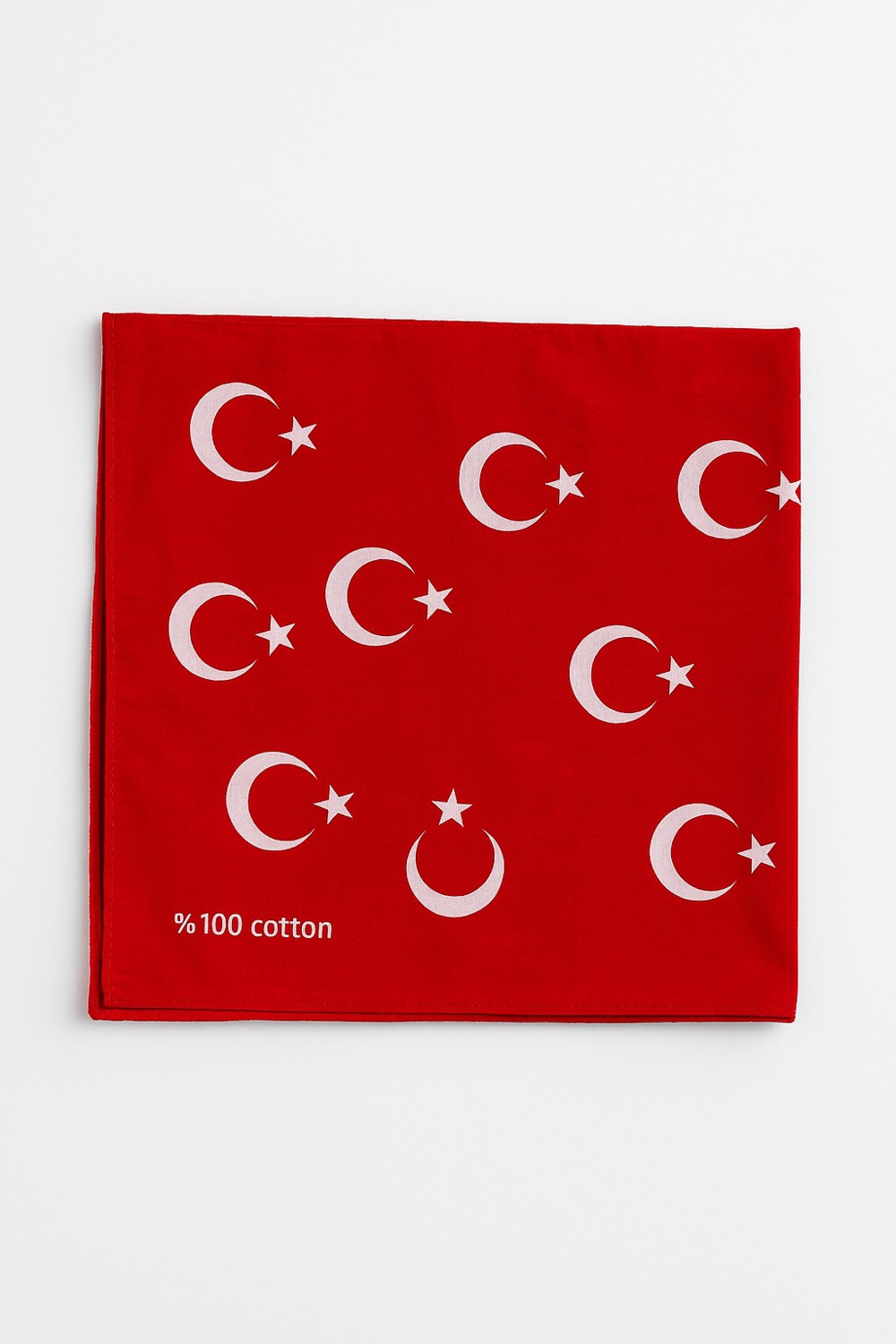 Sibel Günay Butik Türk Bayraklı Kırmızı Fular / Bandana | Unisex | 52*53 cm görsel 3
