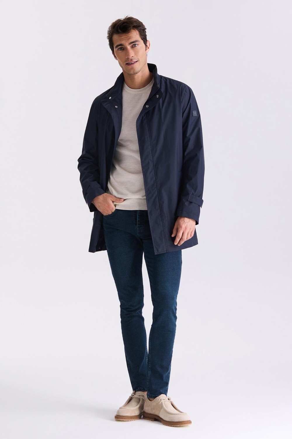 Jakamen Lacivert Regular Fit Hakim Yaka Mont görsel 4